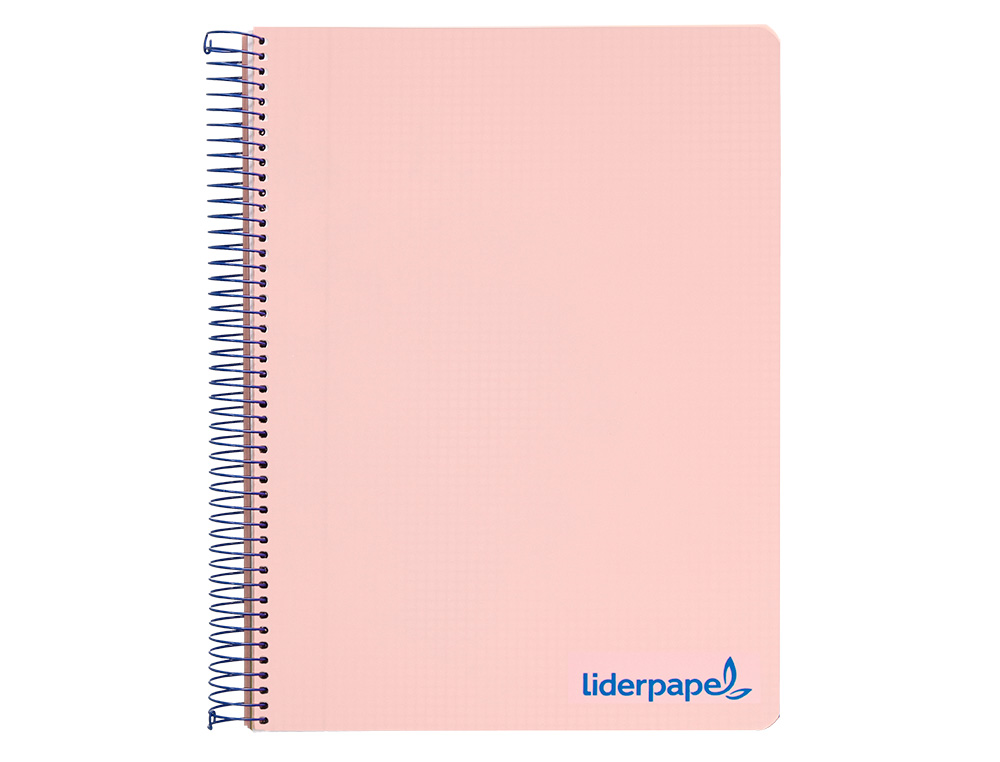 CADERNO ESPIRAL LIDERPAPEL WONDER MICRO DIN A5 CAPA PLASTICO 120 F 90 GR QUADRICULA 5MM 5 BANDAS DE CORES 6 FUROS ROSA