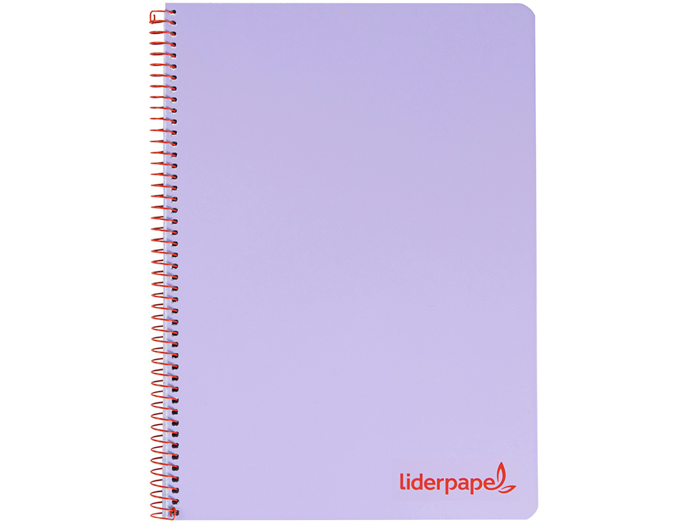 CADERNO ESPIRAL LIDERPAPEL WONDER MICRO DIN A5 CAPA PLASTICO 120 F 90 GR QUADRICULA 5MM 5 BANDAS DE CORES 6 FUROS VIOLET