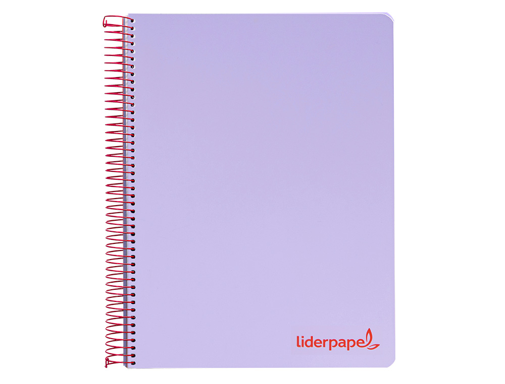 CADERNO ESPIRAL LIDERPAPEL WONDER MICRO DIN A5 CAPA PLASTICO 120 F 90 GR QUADRICULA 5MM 5 BANDAS DE CORES 6 FUROS VIOLET