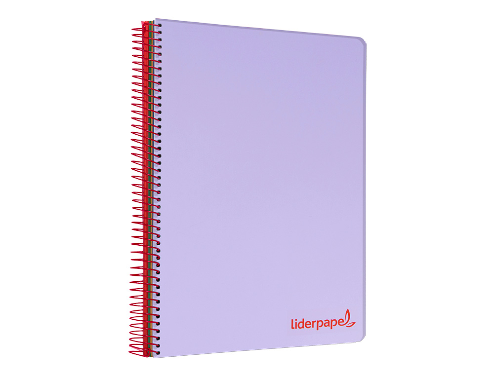 CADERNO ESPIRAL LIDERPAPEL WONDER MICRO DIN A5 CAPA PLASTICO 120 F 90 GR QUADRICULA 5MM 5 BANDAS DE CORES 6 FUROS VIOLET