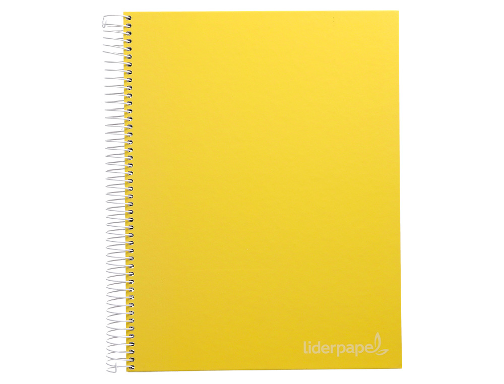 CADERNO ESPIRAL LIDERPAPEL JOLLY MICRO DIN A4 CAPA FORRADA 140 F 75 GR QUADRICULA 5MM 5 BANDAS DE CORES 4 FUROS COR AMAR