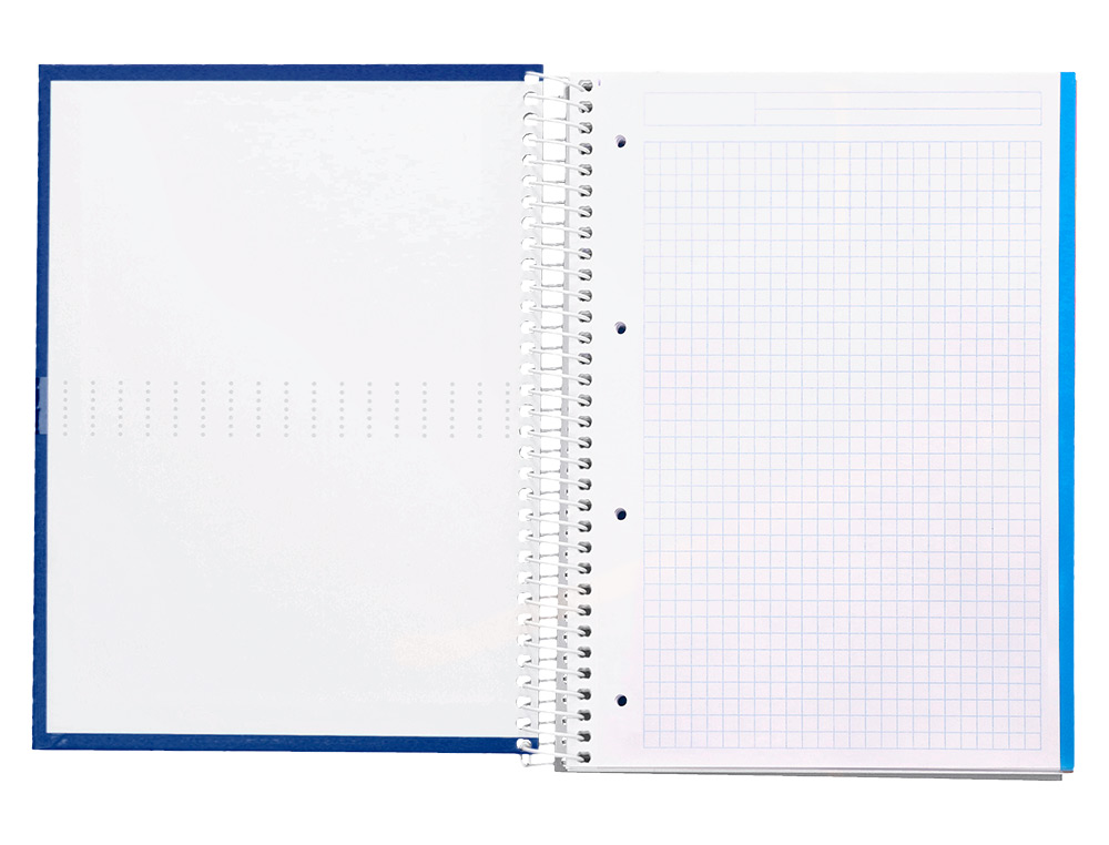 CADERNO ESPIRAL LIDERPAPEL CRAFTY MICRO DIN A4 CAPA FORRADA 120 F 90 GR QUADRICULA 5 MM 5 BANDAS DE CORES 4 CORES COR AZ
