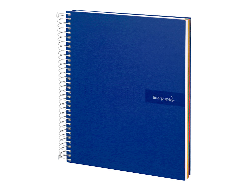 CADERNO ESPIRAL LIDERPAPEL CRAFTY MICRO DIN A4 CAPA FORRADA 120 F 90 GR QUADRICULA 5 MM 5 BANDAS DE CORES 4 CORES COR AZ