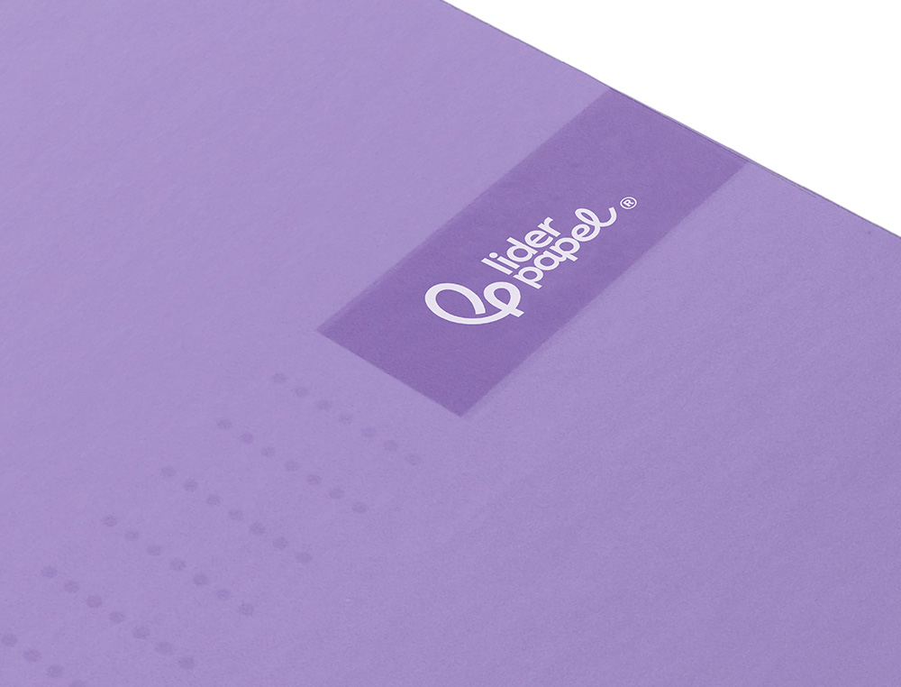 CADERNO ESPIRAL LIDERPAPEL CRAFTY MICRO DIN A4 CAPA FORRADA 120 F 90 GR QUADRICULA 5MM 5 BANDAS DE CORES 4 FUROS COR VIO
