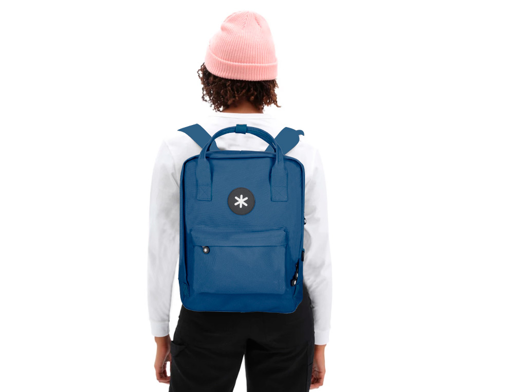 MOCHILA ESCOLAR ANTARTIK COM BOLSO EXTERIOR AZUL MARINHO 270X120X380 CM