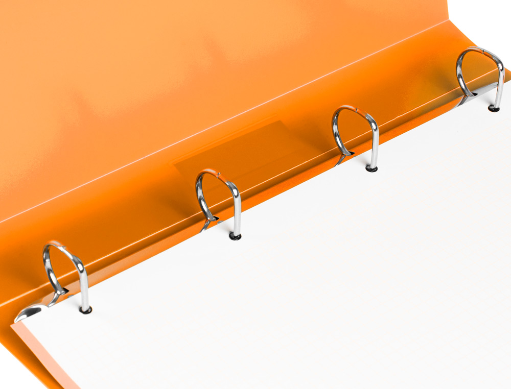 PASTA LIDERPAPEL POLIPROPILENO DIN A4 4 ANEIS 25 MM MISTOS LARANJA FLUOR OPACO