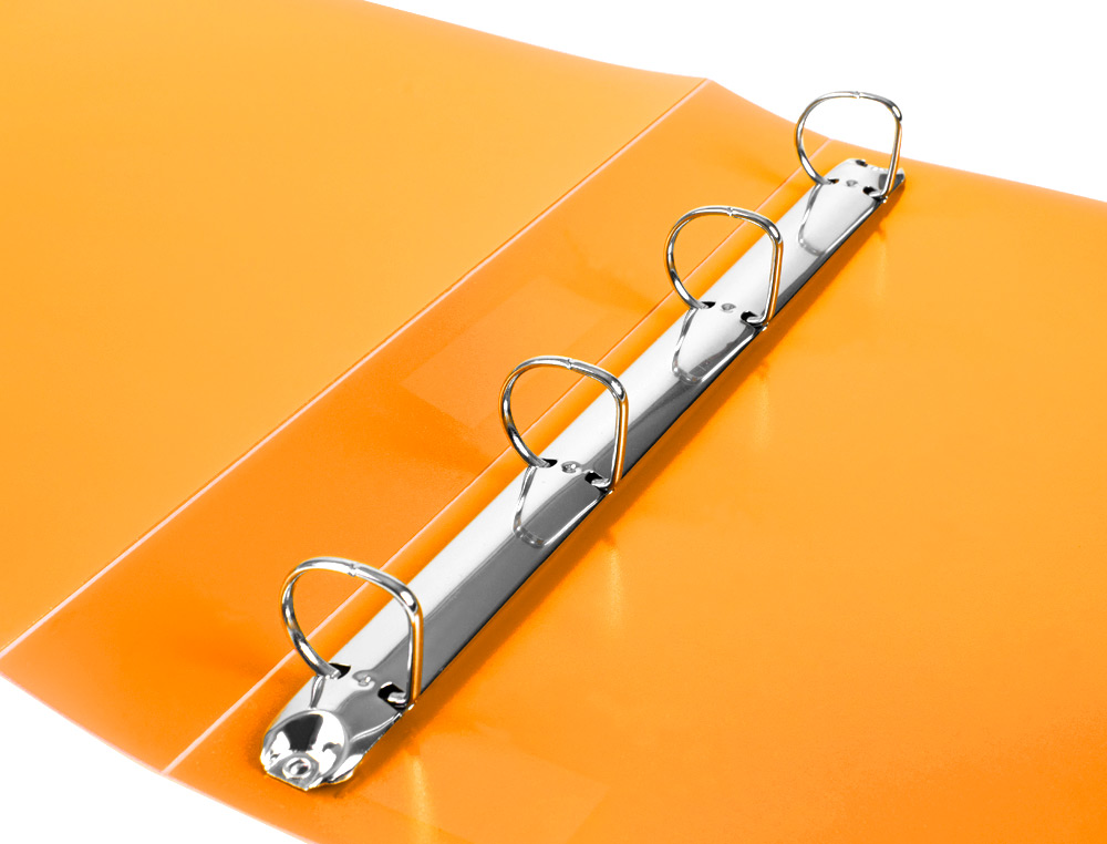 PASTA LIDERPAPEL POLIPROPILENO DIN A4 4 ANEIS 25 MM MISTOS LARANJA FLUOR OPACO