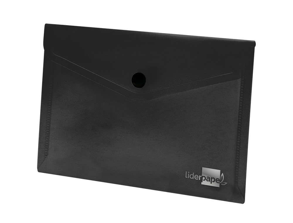 BOLSA PORTA DOCUMENTOS LIDERPAPEL COM MOLA DIN A6 PRETO OPACO