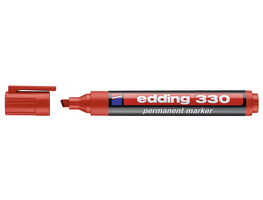 MARCADOR EDDING PERMANENTE 330 VERMELHO PONTA BISELADA 1-5 MM RECARREGAVEL