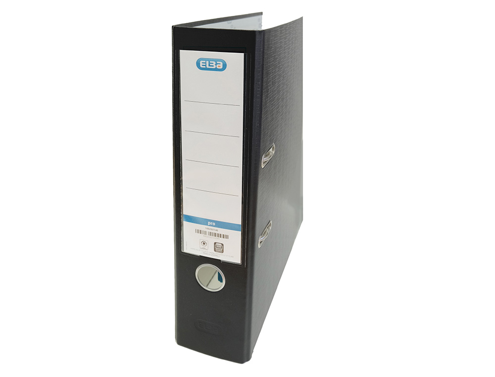 PASTA DE ALAVANCA ELBA CARTAO FORRADO PVC COM RADO TOP FOLIO LOMBADA 80 MM PRETO