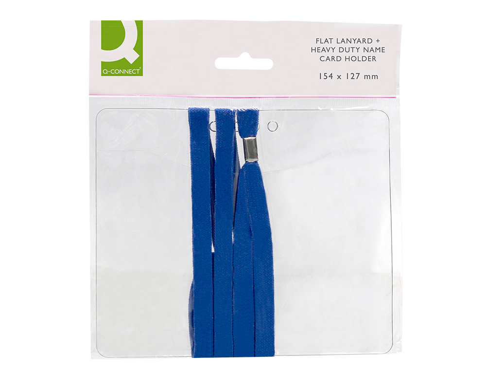IDENTIFICADOR Q-CONNECT COM CORDAO PLANO AZUL A6 154X127 MM ABERTURA SUPERIOR