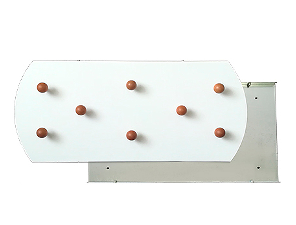 CABIDE SIE DE PAREDE BRANCO 8 SUPORTES DE MADEIRA FAIA 350X770 MM