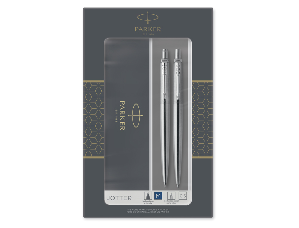 CONJUNTO PARKER JOTTER DUO ACO CT ESFEROGRAFICA + LAPISEIRA