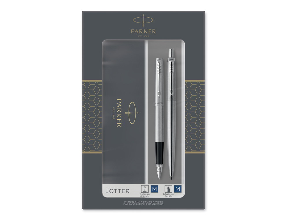 CONJUNTO PARKER DUO JOTTER AÇO CT ESFEROGRAFICA + CANETA