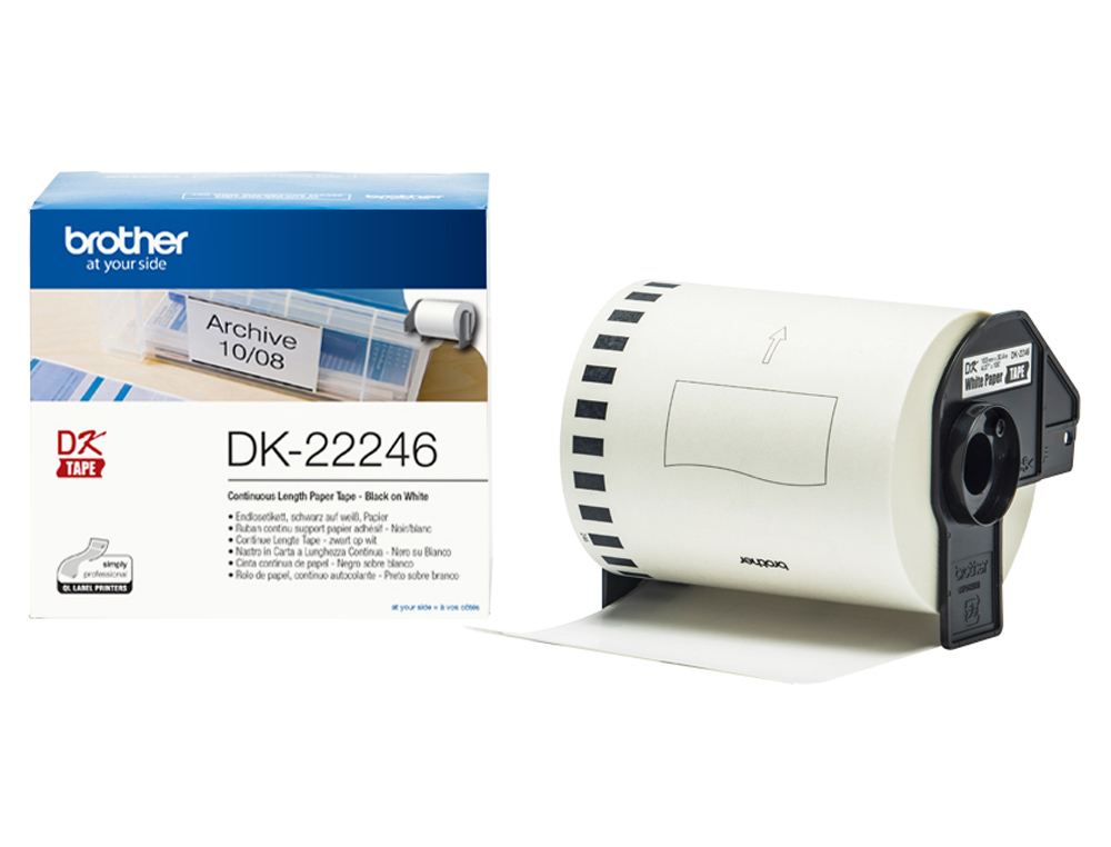 ETIQUETA ADESIVA BROTHER DK22246 TAMANHO 103MM X 30,48 M PARA IMPRESSORAS QL