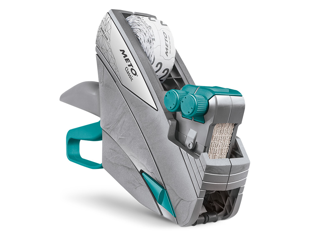 ETIQUETADORA METO PROLINE M 2 ROLOS 10 CARATERES NUMERICOS POR LINHA PARA ETIQUETAS 26X16 MM