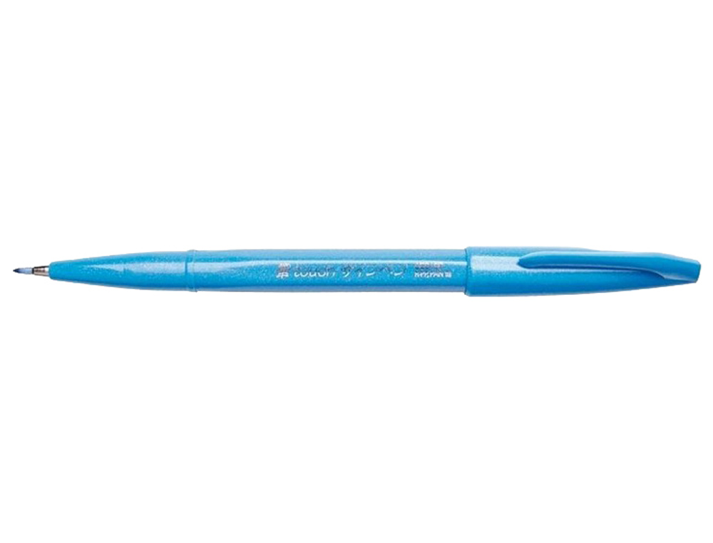 CANETA PINCEL PENTEL TOUCH PARA CALIGRAFIA COR AZUL CEU