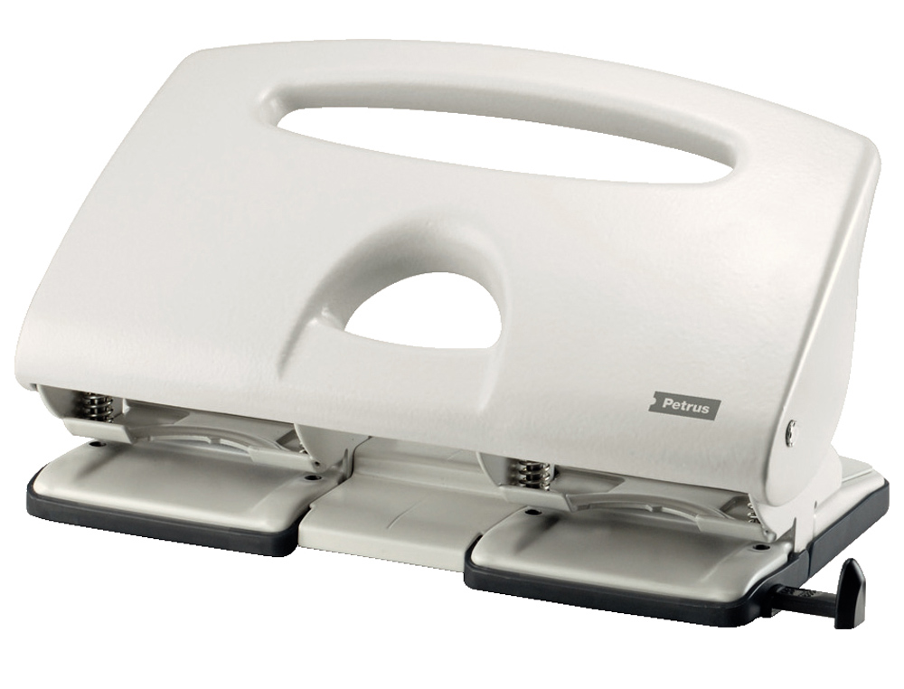 FURADOR PETRUS 505 METALICO COR CINZA 4 PUNCOES CAPACIDADE 40 FOLHAS
