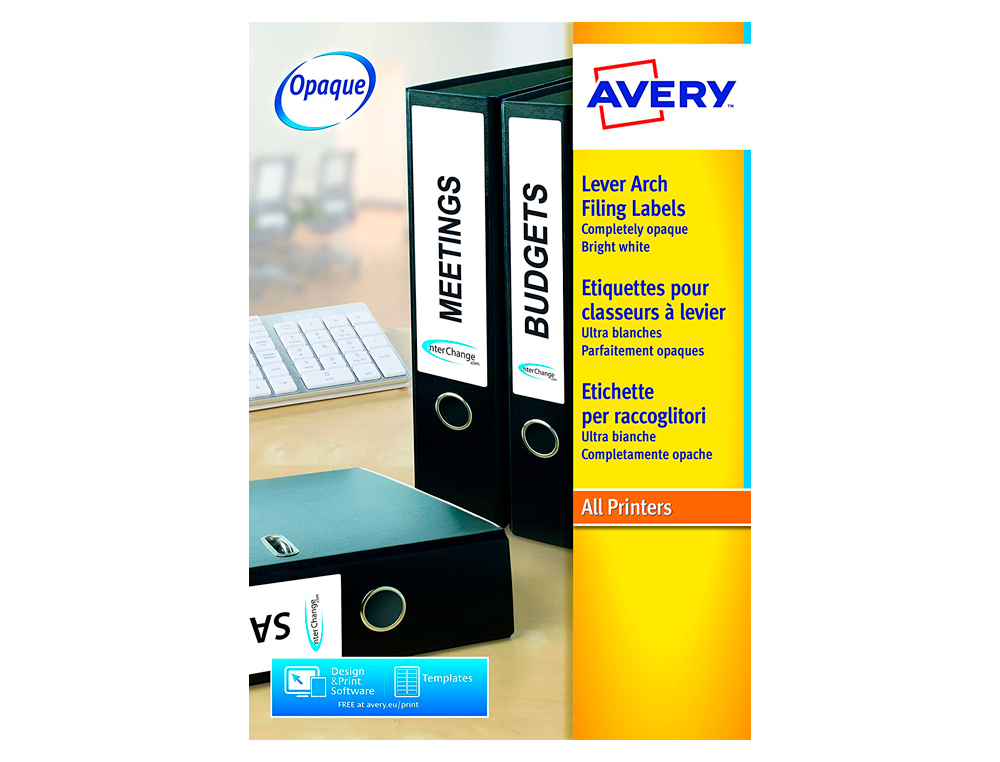 ETIQUETA ADESIVA AVERY PERMANENTE BRANCA 38X192 MM PARA LOMBADA CAIXA DE 175 UNIDADES