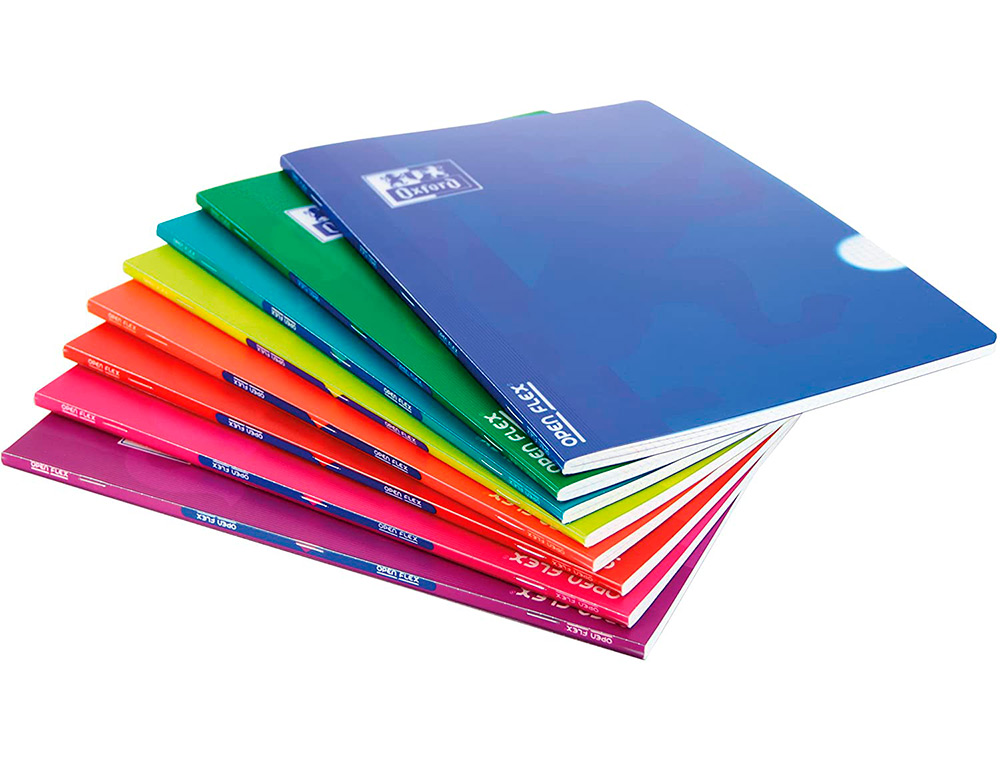 CADERNO AGRAFADO OXFORD OPENFLEX CAPA PLASTICO DIN A4 48 FOLHAS PAUTADO ASIGNATURA LINGUA CORES SORTIDAS