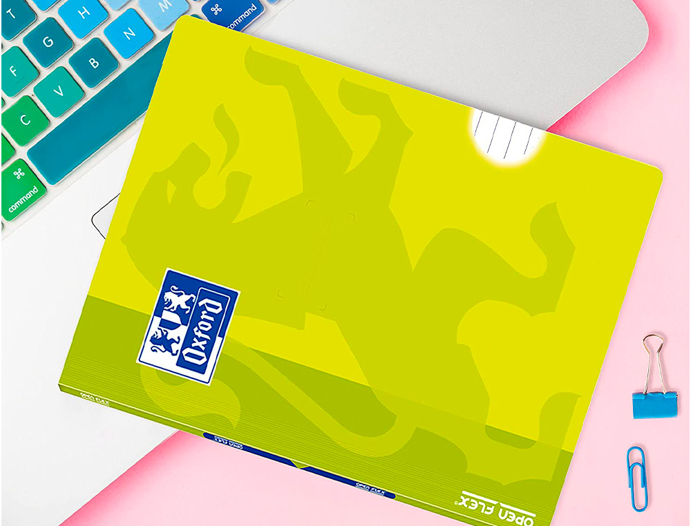 CADERNO AGRAFADO OXFORD OPENFLEX CAPA PLASTICO DIN A4 48 FOLHAS PAUTADO ASIGNATURA LINGUA CORES SORTIDAS