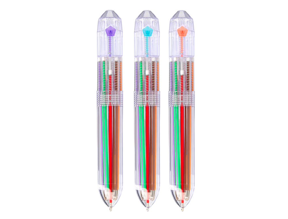 ESFEROGRAFICA LIDERPAPEL 10 EM 1 CORPO TRANSPARENTE 10 CORES 1 MM RETRATIL