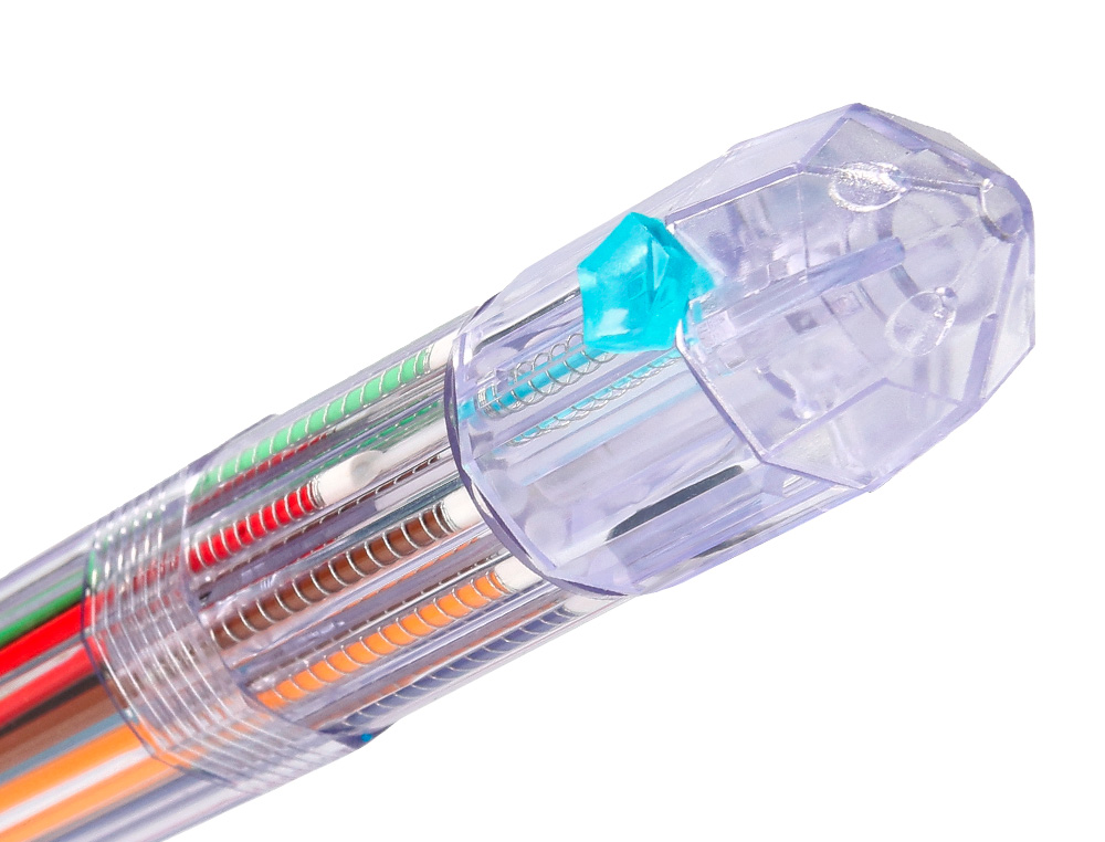 ESFEROGRAFICA LIDERPAPEL 10 EM 1 CORPO TRANSPARENTE 10 CORES 1 MM RETRATIL