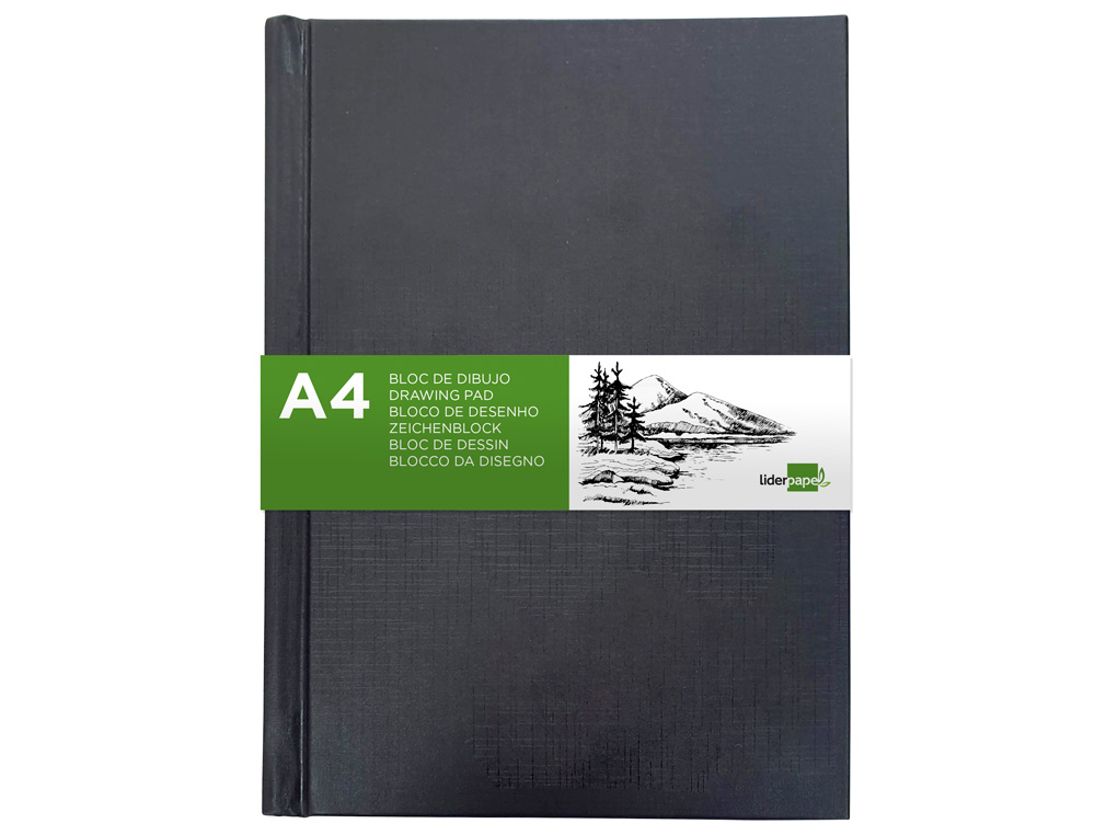 DIARIO GRAFICO ENCADERNADO LIDERPAPEL DIN A4 210X297 MM 100 FOLHAS 100 GR COR PRETA