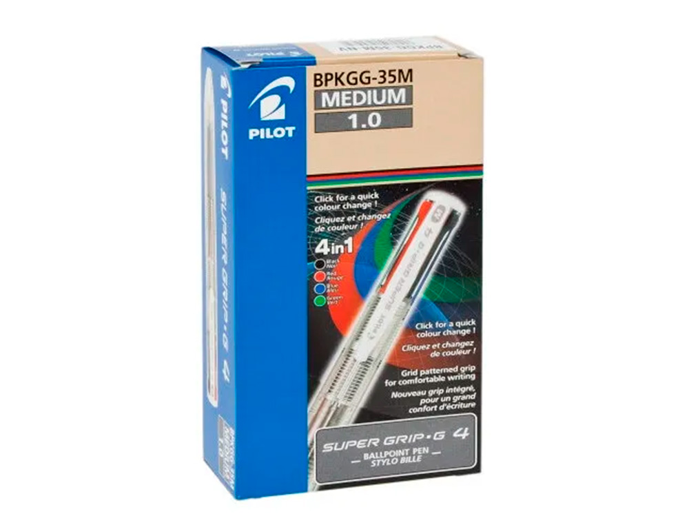 ESFEROGRAFICA PILOT SUPERGRIP G 4 CORES RETRATIL TINTA BASE DE OLEO CORPO COR PRETO