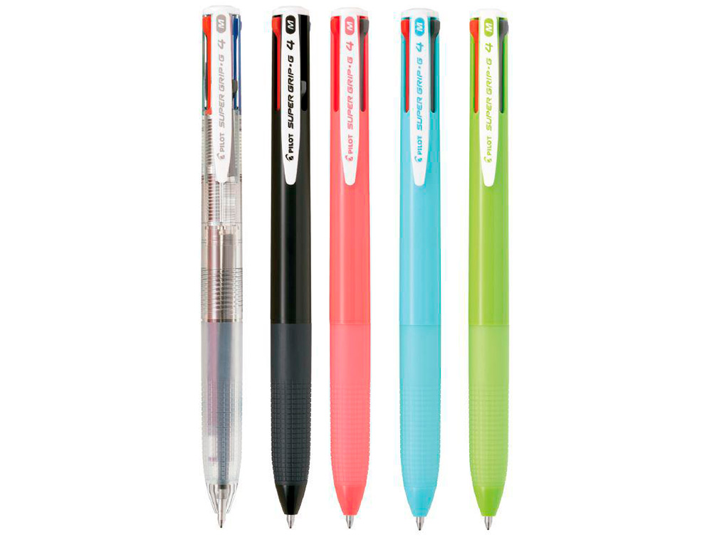 ESFEROGRAFICA PILOT SUPERGRIP G 4 CORES RETRATIL TINTA BASE DE OLEO CORPO COR PRETO