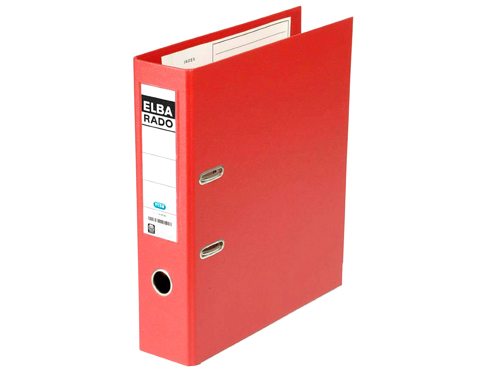 PASTA DE ARQUIVO DE ALAVANCA ELBA CHIC CARTAO FORRADO PVC COM RADO FOLIO LOMBADA DE 80 MM VERMELHO