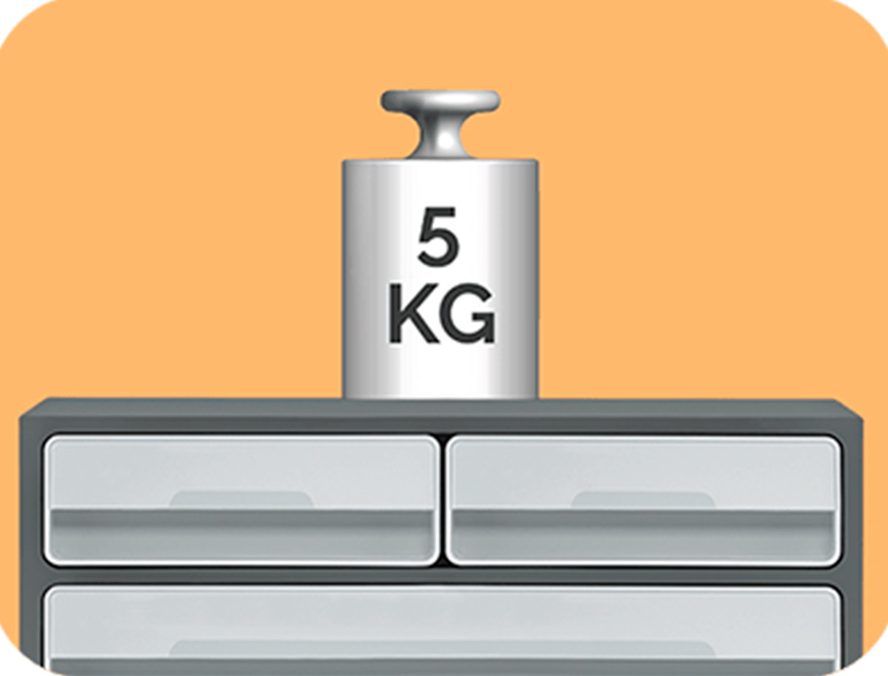 BLOCO CLASSIFICADOR DE GAVETAS CEP MOOV UP RECICLADO 80% 3 GAVETAS COR CINZA 275X369X146 MM
