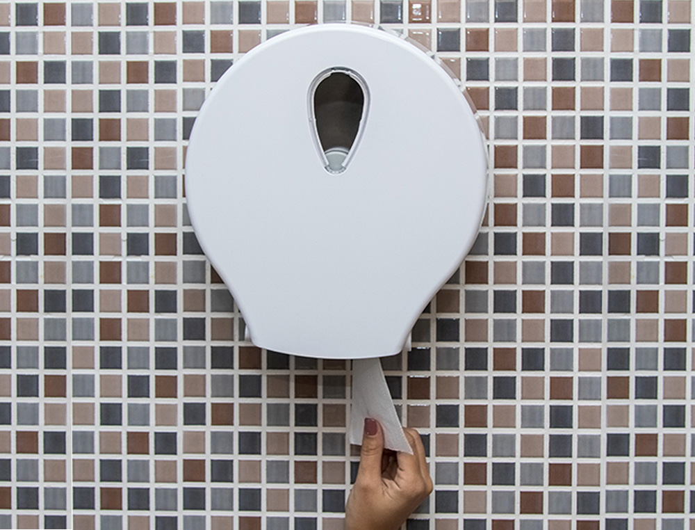 DISPENSADOR PAPEL HIGIENICO DAHI JAVEA JUMBO ABS COR BRANCO 326X304X125 MM