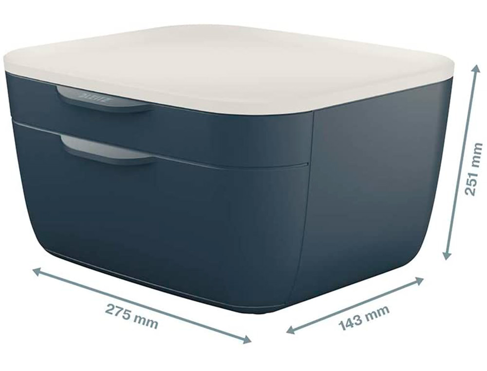 MODULO DE GAVETAS PARA SECRETARIA LEITZ COSY 2 GAVETAS COR CINZA