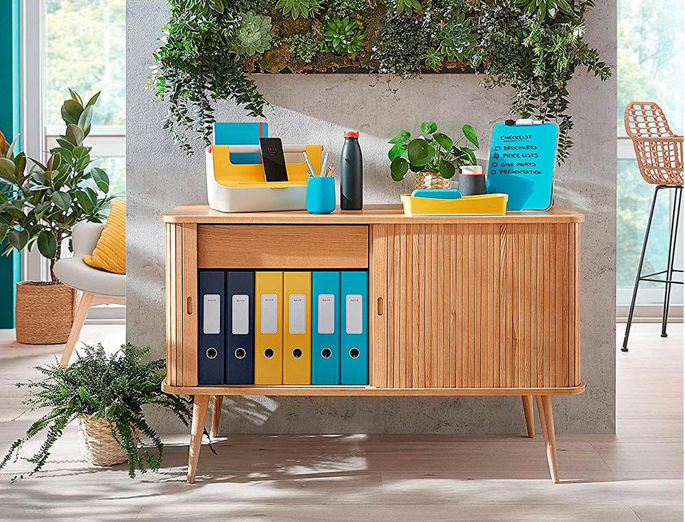 MODULO DE GAVETAS PARA SECRETARIA LEITZ COSY 2 GAVETAS COR CINZA