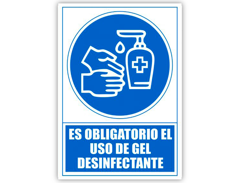 PICTOGRAMA ARCHIVO 2000 OBRIGATORIO O USO DE GEL DESINFETANTE PVC COR AZUL 210X297 MM