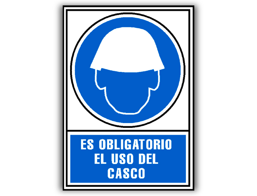 PICTOGRAMA ARCHIVO 2000 OBRIGATORIO USO DE CAPACETE PVC AZUL LUMINISCENTE 210X297 MM