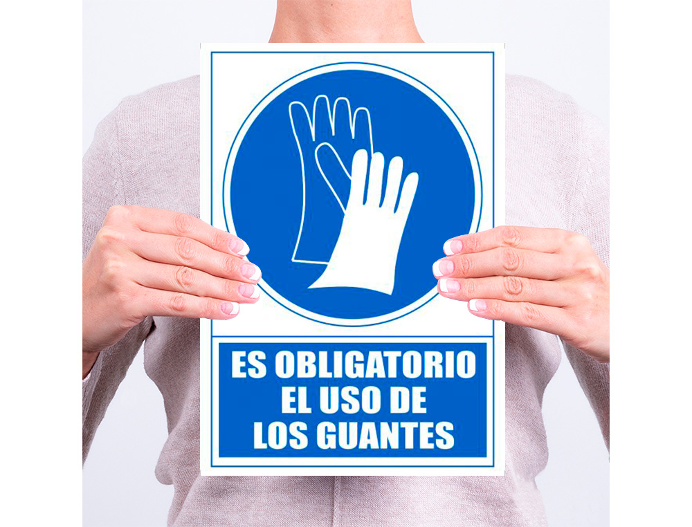 PICTOGRAMA ARCHIVO 2000 OBRIGATORIO USO DE LUVAS PVC AZUL LUMINISCENTE 210X297 MM