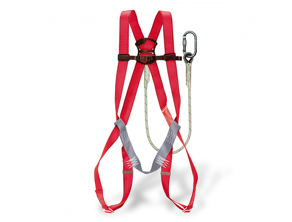 CONJUNTO ANTI-QUEDA FARU ARNES P01 + CORDA C170 + 2 MOSQUETOES VIROLA + BOLSA PORTA ARNES