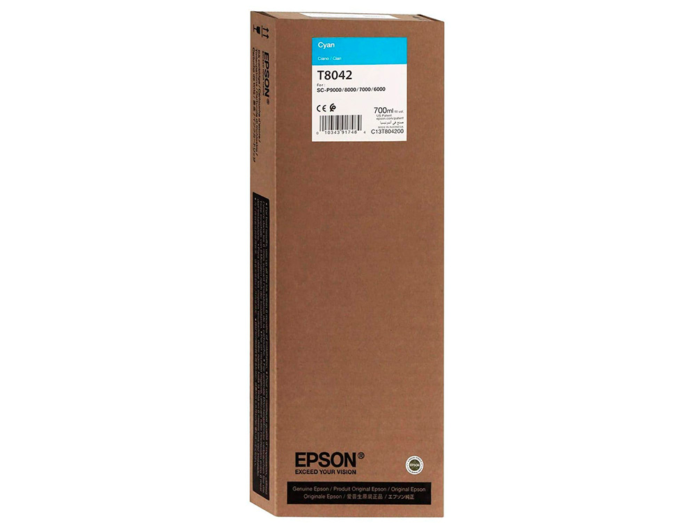 TINTEIRO EPSON GF SURECOLOR SERIE SC-P CIAN ULTRACHROME HDX/HD 700ML