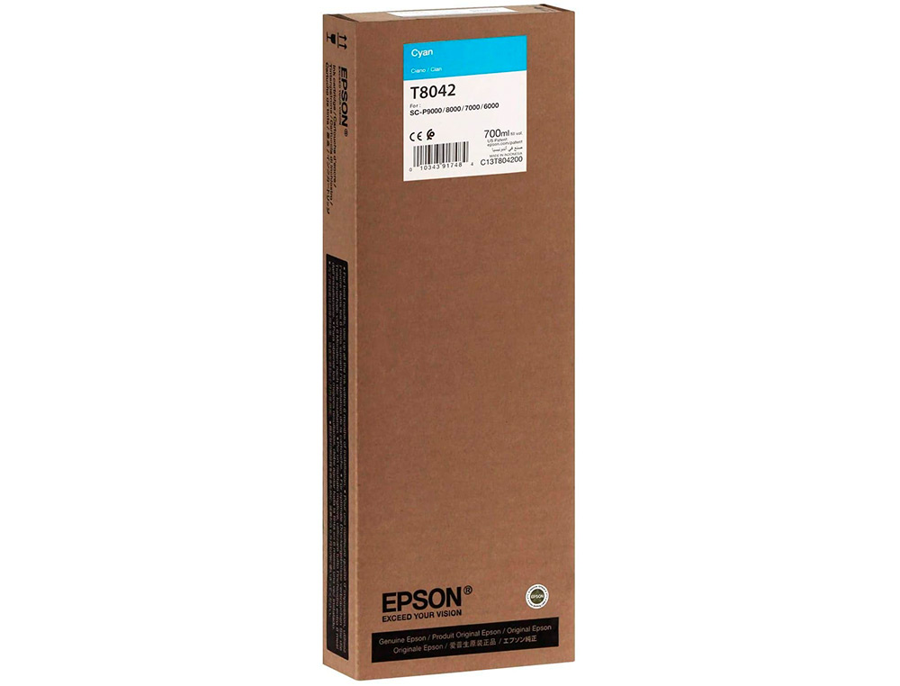 TINTEIRO EPSON GF SURECOLOR SERIE SC-P CIAN ULTRACHROME HDX/HD 700ML