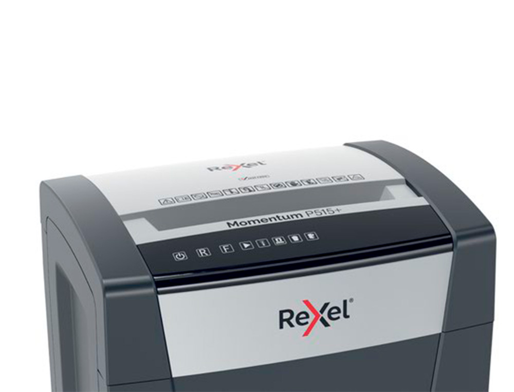 DESTRUIDORA DE DOCUMENTOS REXEL MOMENTUM EXTRA P515+ CAPACIDADE CORTE 15 F P5 DESTROI AGRAFES CLIPS CD E CARTOES 30 L