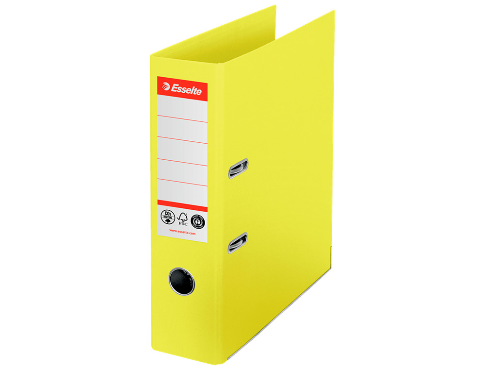 PASTA DE ARQUIVO DE ALAVANCA ESSELTE N1 CO2 NEUTRAL DIN A4 CARTAO FORRADO LOMBADA 75 MM AMARELO VIVO