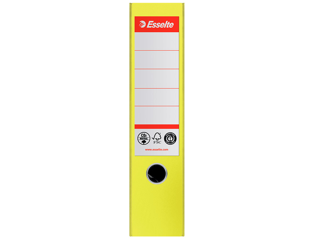 PASTA DE ARQUIVO DE ALAVANCA ESSELTE N1 CO2 NEUTRAL DIN A4 CARTAO FORRADO LOMBADA 75 MM AMARELO VIVO