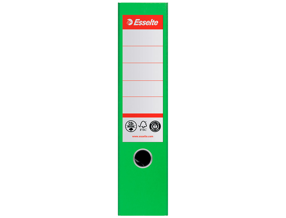 PASTA DE ARQUIVO DE ALAVANCA ESSELTE Nº1 CO2 NEUTRAL DIN A4 CARTAO FORRADO LOMBADA 75 MM VERDE VIVO