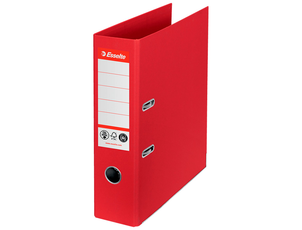 PASTA DE ARQUIVO DE ALAVANCA ESSELTE N1 CO2 NEUTRAL DIN A4 CARTAO FORRADO LOMBADA 75 MM VERMELHO VIVO