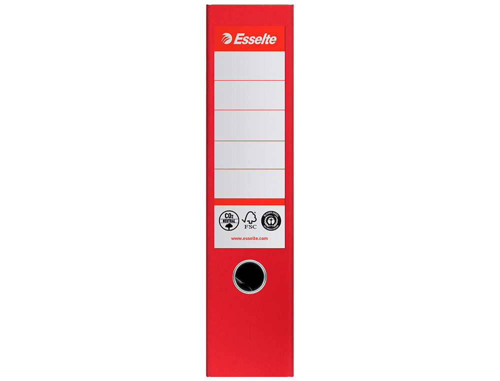 PASTA DE ARQUIVO DE ALAVANCA ESSELTE N1 CO2 NEUTRAL DIN A4 CARTAO FORRADO LOMBADA 75 MM VERMELHO VIVO