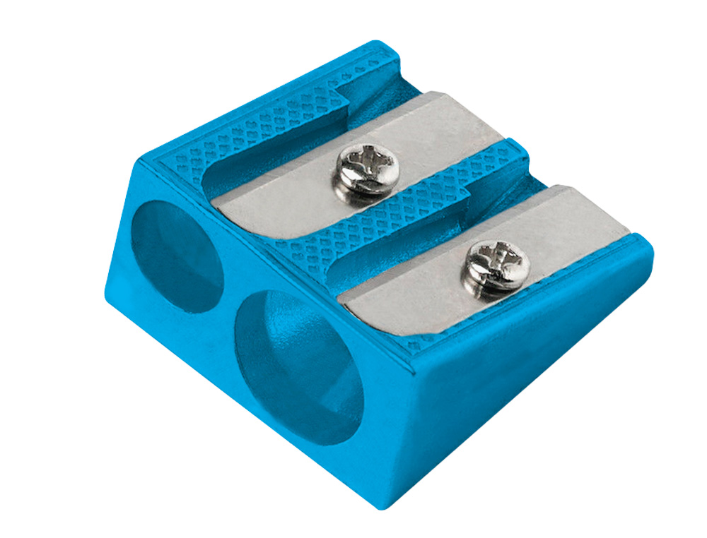 APARA LAPIS LIDERPAPEL METALICO 2 USOS COR AZUL