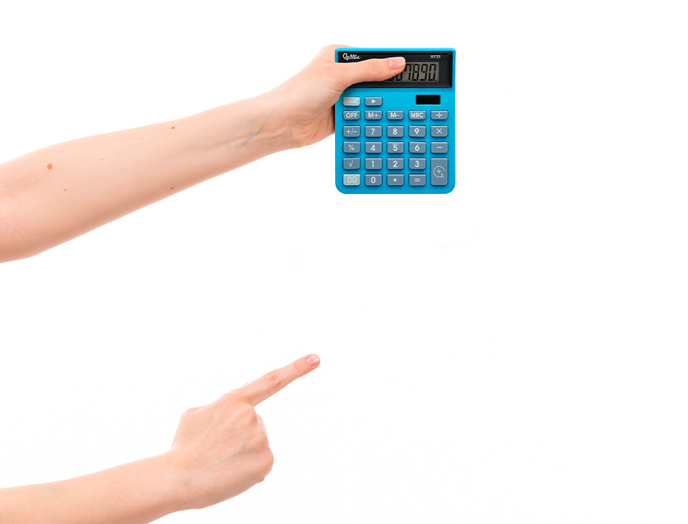 CALCULADORA LIDERPAPEL DE SECRETARIA XF21 10 DIGITOS SOLAR E PILHAS COR AZUL 127X105X24 MM