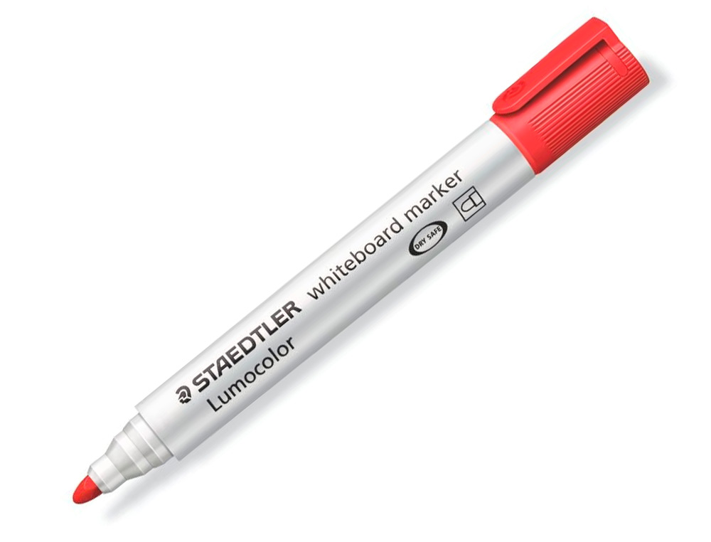 MARCADOR STAEDTLER LUMOCOLOR 351 PARA QUADRO BRANCO PONTA REDONDA 2 MM COR VERMELHO